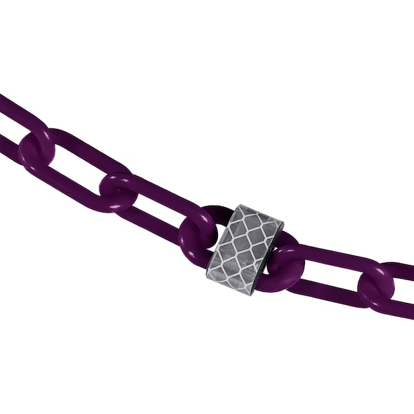 Mr. Chain 2" x 25' Purple Reflective Plastic Safety Chain - 52023-25