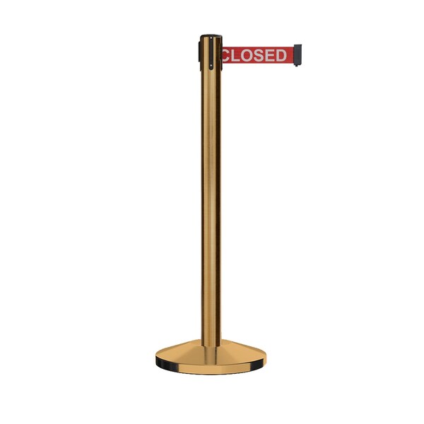 Montour Line Stanchion Belt Barrier Sat.Brass Post 13ft. Close.Belt - ES400-SB-THISLRW-130