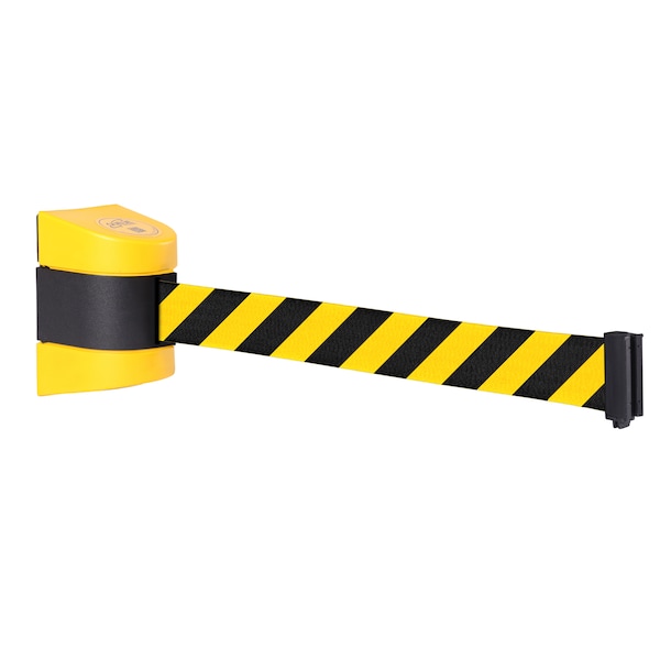 Queue Solutions WallPro 400, Yellow, 15' Yellow/Black DANGER KEEP OUT Belt - WP400Y-YBD150