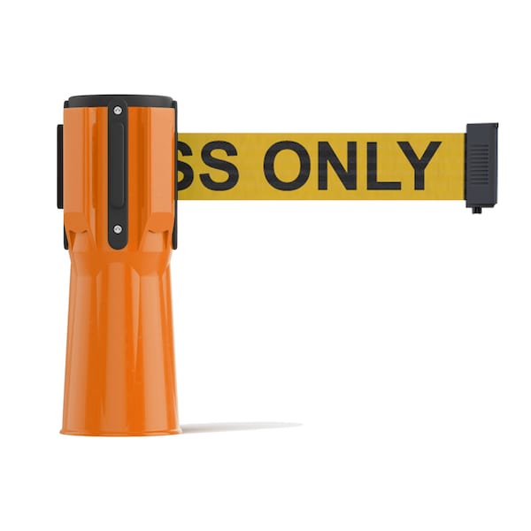 Montour Line Retractable Belt Barrier Cone Mount Orange Case 7.5ftAuth.Belt - CP100-OR-AUTHYB-75
