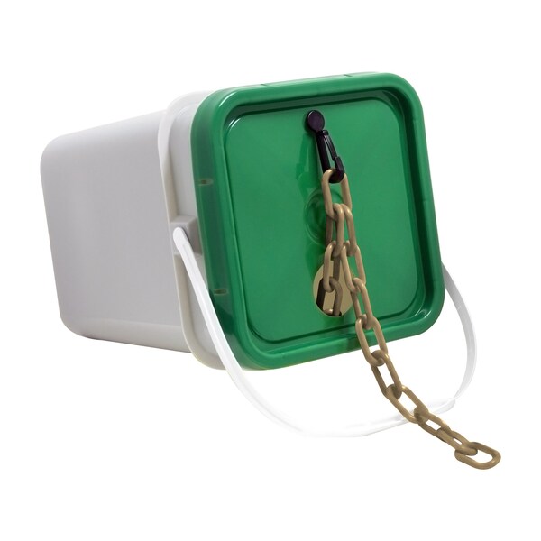 Mr. Chain 2" x 120' Army Tan Heavy Duty Plastic Safety Chain - Pail - 51055-P