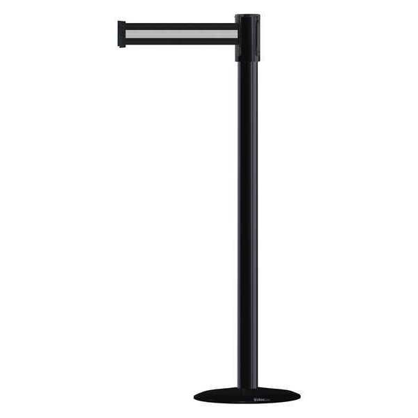 Tensabarrier Barrier Post with Belt, Black/White Stripe, 7 1/2 ft Length, 38 in Post Height, No Legend - 890B-33-33-33-STD-NO-S3X-C