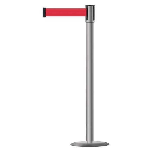 Tensabarrier Barrier Post with Belt, Black, 13 ft Length, 38 in Post Height, No Legend, Universal - 890U-3P-3P-3P-MAX-NO-R5X-C