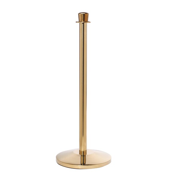 Queue Solutions RopeMaster 351, Crown Top, Sloped Base, Polished Brass Finish - PRC351-PB