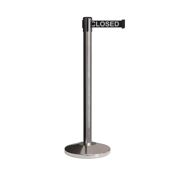 Montour Line Stanchion Belt Barrier Pol.Steel Post 11ft. Line.Belt - ES400-PS-THISLBW-110