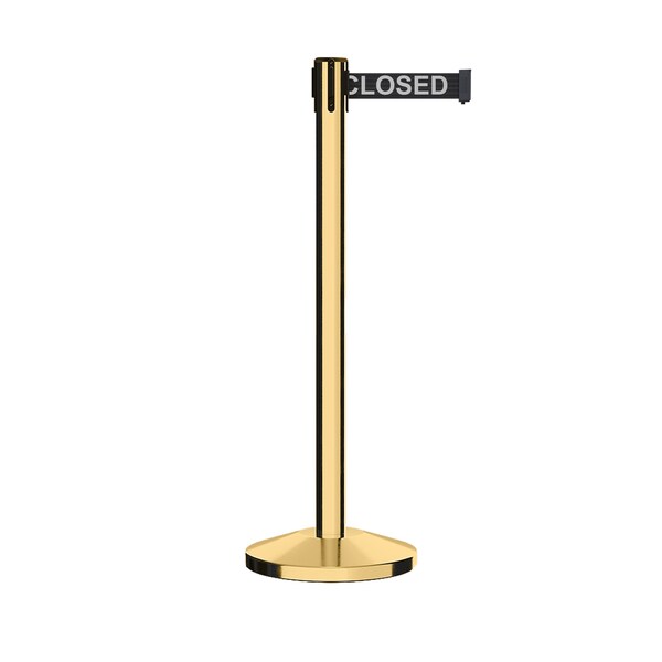 Montour Line Stanchion Belt Barrier Pol.Brass Post 7.5ftLine...Belt - ES400C-PB-THISLBW-75