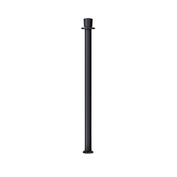 Montour Line Stanchion Post and Rope Fixed Base Black Post Crown Top - SP400F-CN-BK