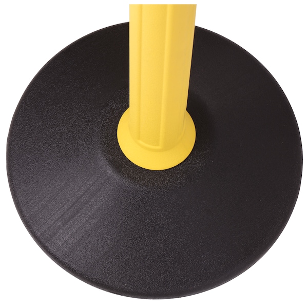 Us Weight Barrier Post with Belt, Yellow, 77 in Length, 38 1/2 in Post Height, Caution, Unfinished - U2055CAU