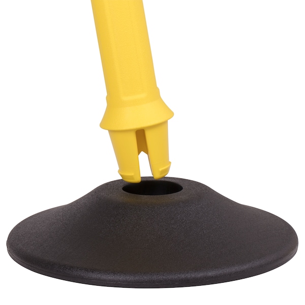 Us Weight Barrier Post with Belt, Yellow, 77 in Length, 38 1/2 in Post Height, Caution, Unfinished - U2055CAU