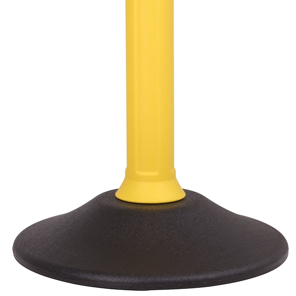 Us Weight Barrier Post with Belt, Yellow, 77 in Length, 38 1/2 in Post Height, Caution, Unfinished - U2055CAU