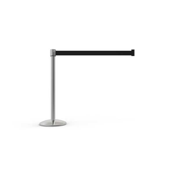 Banner Stakes Barrier Post with Retractable Belt, Silver, 7 ft Length, 39 in Post Height, No Legend - AL6108C