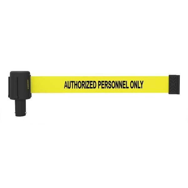 Banner Stakes Barrier Post with Belt, Yellow, 15 ft Length, 22 in to 42 in Adjustable Post Height - PL4087