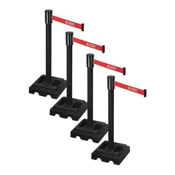 Retracta-Belt Barrier Systems, 15 ft Length, 37 in Post Height, No Entry - PSBA322PSB-NE