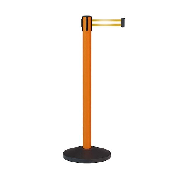 Montour Line Stanchion Belt Barrier Orange Post 13ft.Yel/Ref. HL Belt - ES400-OR-YRH-130