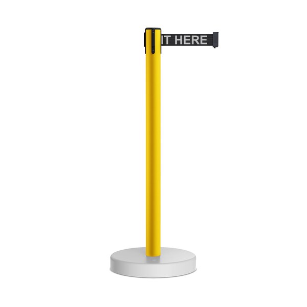 Montour Line Stanchion Belt Barrier WaterFillable Base Yellow Post 7.5ftWait.Belt - P400WF-YW-PLEAWBW-75