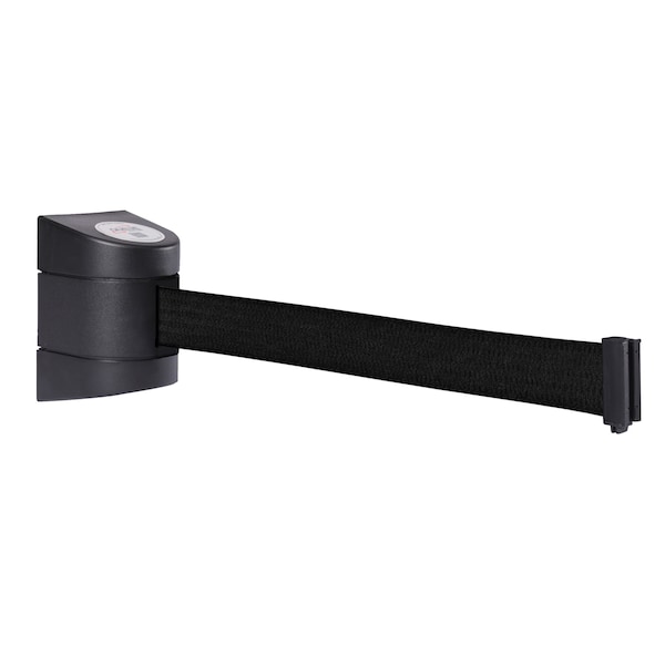 Queue Solutions WallPro 400, Black, 15' Fluorescent Yellow Belt - WP400B-FYW150