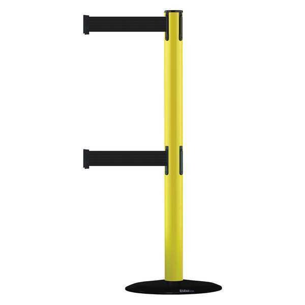 Tensabarrier Barrier Post with Belt, 7 1/2 ft Length, 38 in Post Height, No Legend - 889T2B-33-35-STD-NO-B9X-C