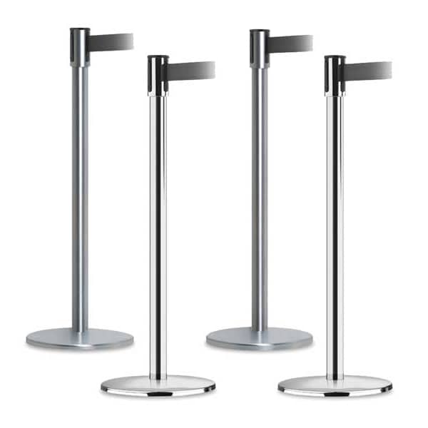 Tensabarrier Barrier Post with Belt, 7 1/2 ft Length, 38 in Post Height, No Legend - 890U-1S-1S-1S-STD-NO-G6X-C