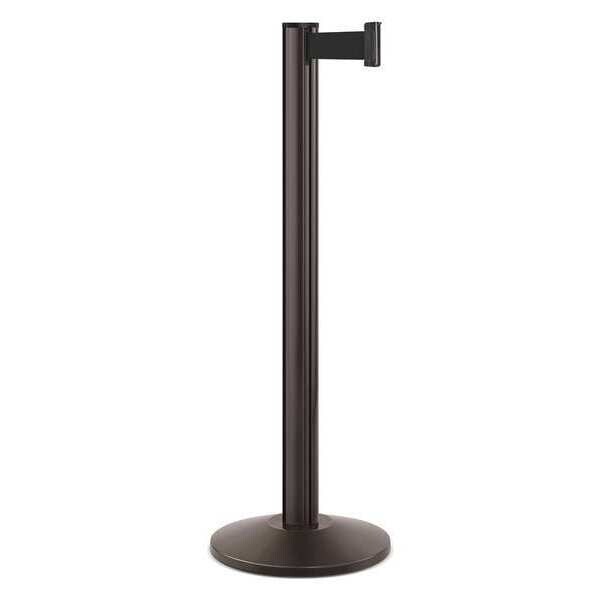 Lavi Industries Barrier Post with Belt, Statuary Bronze, 10 ft Length, 40 in Post Height, No Legend, Powder Coated - 50-3000A/SB/BK
