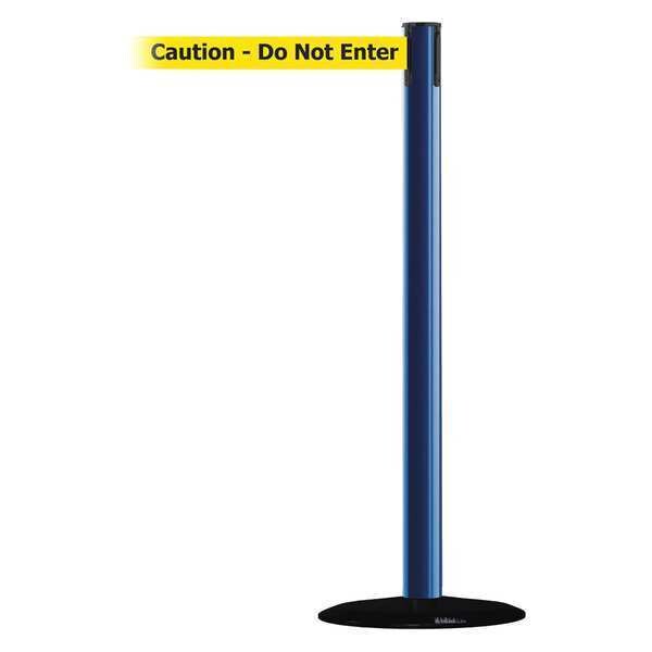 Tensabarrier Barrier Post with Belt, Blue, 7 1/2 ft Length, 38 in Post Height, Caution Do Not Enter - 889B-33-23-STD-NO-YAX-C