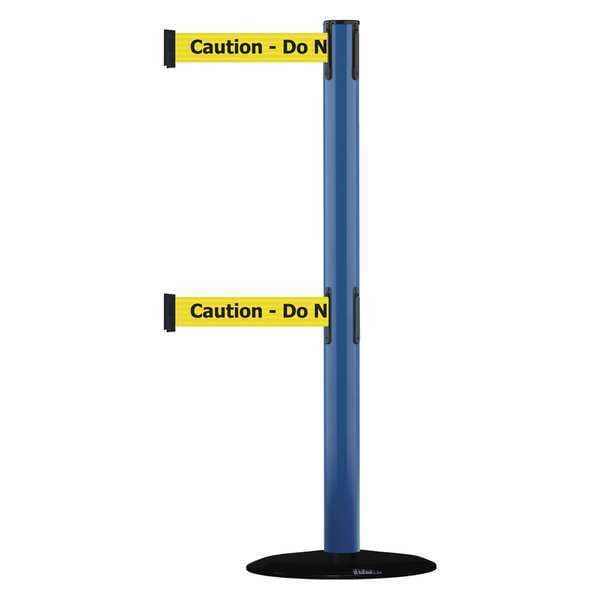 Tensabarrier Barrier Post with Belt, 7 1/2 ft Length, 38 in Post Height, Caution Do Not Enter - 889T2B-33-23-STD-NO-YAX-C
