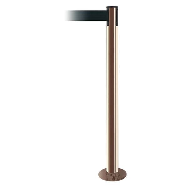 Tensabarrier Barrier Post with Belt, 7 1/2 ft Length, 36 1/2 in Post Height, No Legend, Polished Brass - 889F-2P-2P-STD-NO-G7X-C