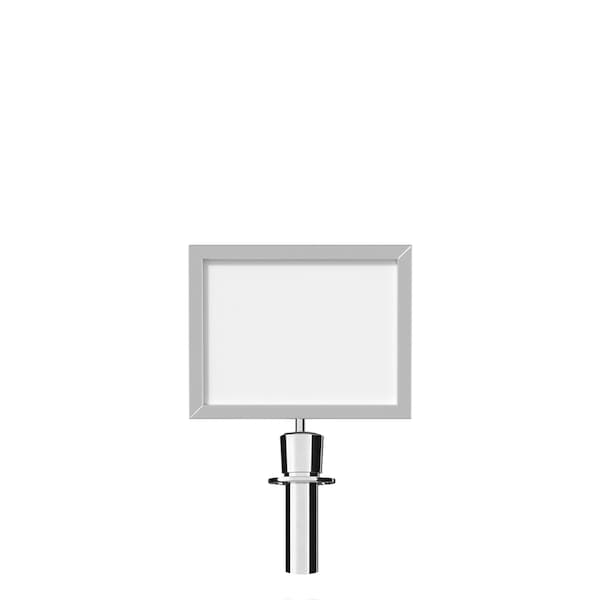 Montour Line Post and Rope Stanchion Sign Frame 11 x 14 in. H Polished St Steel - HDSF-1114-H-PS-NOCLA