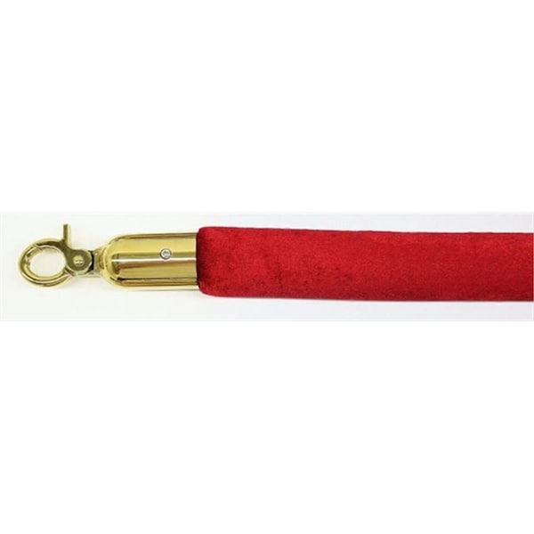 Vic Crowd Control 96 in. Velour Rope with Gold Closable Hook - Burgundy - 1666