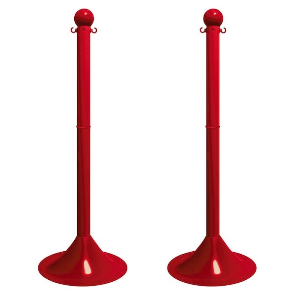 Mr. Chain Blue Medium Duty Stowable Stanchion, 6PK - 93706-6