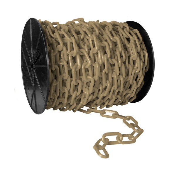 Mr. Chain 2" x 100' Army Tan Plastic Safety Chain - Reel - 51155