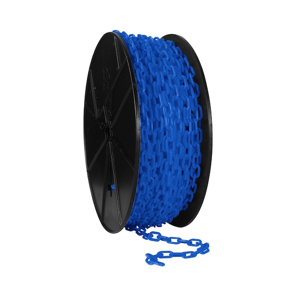 Mr. Chain 3/4" x 200' Sky Blue Plastic Safety Chain - Reel - 00124