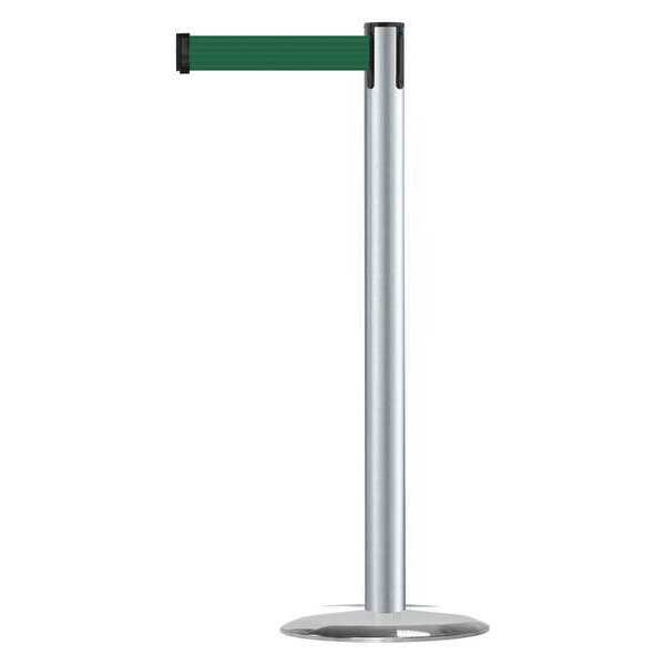 Tensabarrier Barrier Post with Belt, 7 1/2 ft Length, 38 in Post Height, No Legend, Satin Chrome - 889U-1S-1S-STD-NO-G7X-C
