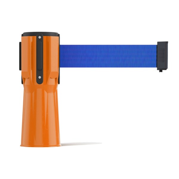 Montour Line Retractable Belt Barrier Cone Mount Orange Case 11ft. Blue Belt - CP100-OR-BL-110