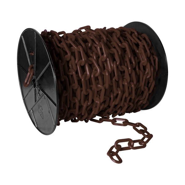 Mr. Chain 2" x 125' Brown Plastic Safety Chain - Reel - 50110