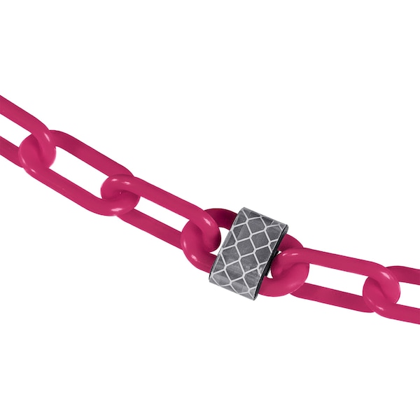 Mr. Chain 2" x 25' Safety Pink Reflective Plastic Safety Chain - 52025-25