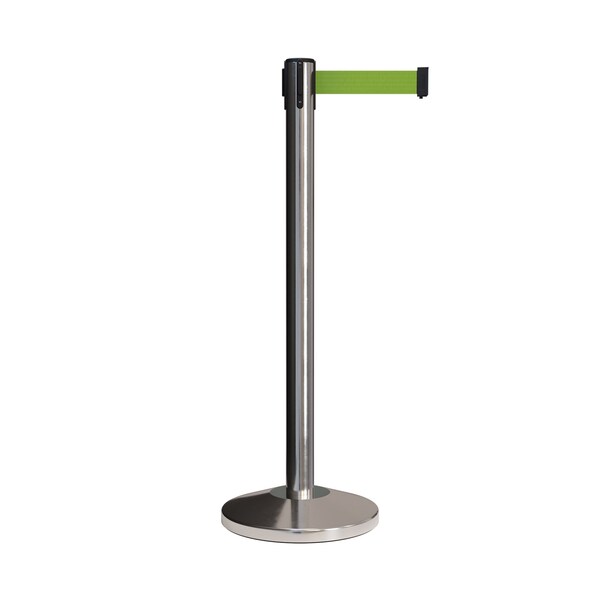 Montour Line Stanchion Belt Barrier Pol.Steel Post 13ft. Olive Belt - ES400-PS-OL-130