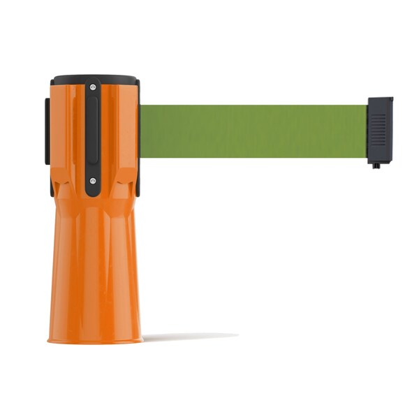 Montour Line Retractable Belt Barrier Cone Mount Orange Case 7.5ftOlive Belt - CP100-OR-OL-75