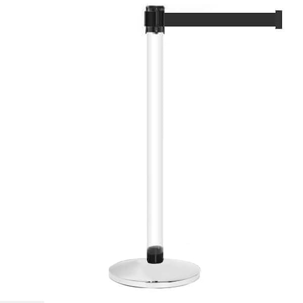 Queue Solutions QueuePro Clear 250, Satin Stainless Base, 13' Dark Gray Belt - PROCLEAR250SS-DGY130