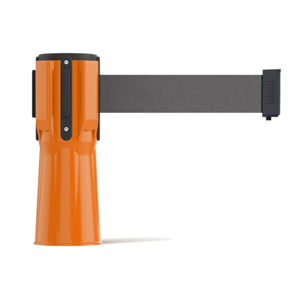 Montour Line Retractable Belt Barrier Cone Mount Orange Case 11ft. Dk Gry Belt - CP100-OR-DGY-110