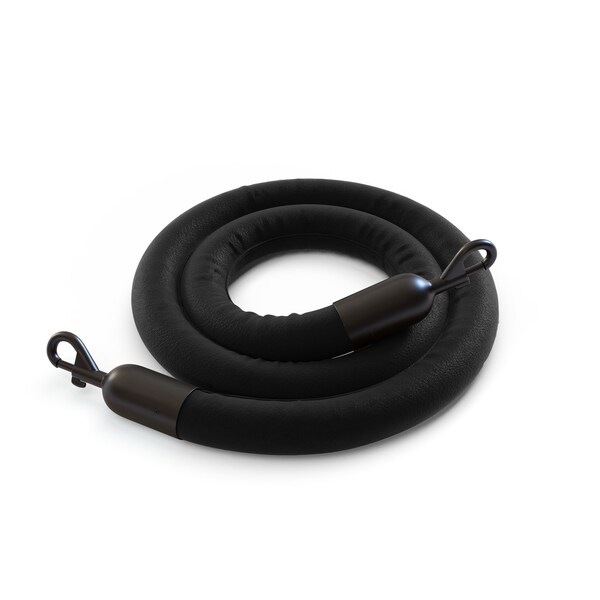 Montour Line Naugahyde Rope Black With Black Snap Ends 8ft.Cotton Core - PNR150-80-BK-SE-BK