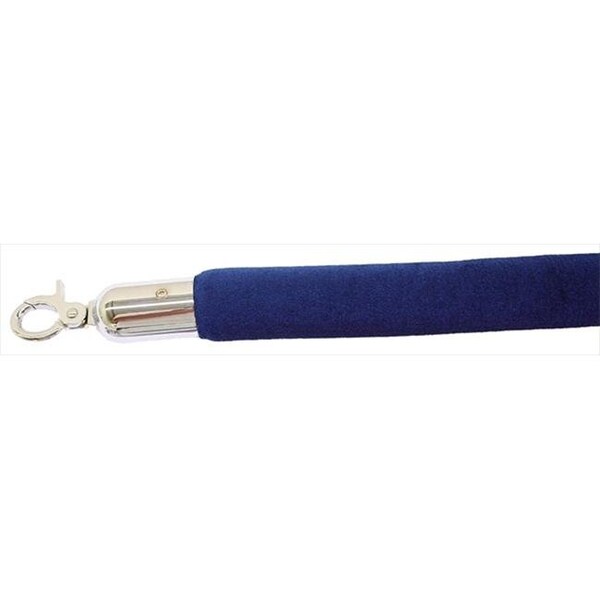 Vic Crowd Control Inc VIP Crowd Control 1653 72 in. Velour Rope with Mirror Closable Hook - Blue - 1653