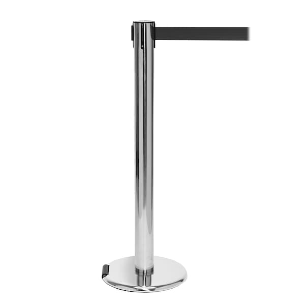 Queue Solutions RollerPro 300, Polished Stainless Steel, 16' Orange Belt - ROL300PS-OR160