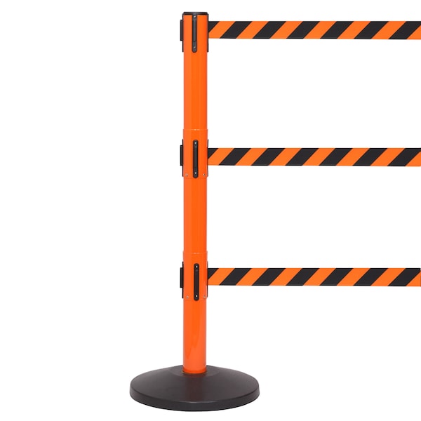 Queue Solutions SafetyPro Triple 250, Orange, 11' Ylw/Blk CLEANING IN PROGRESSBelt - SPROTRIPLE250O-YBCIP110