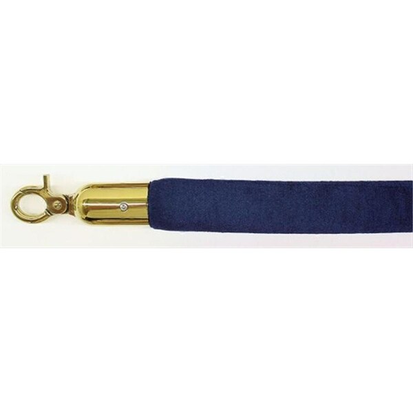 Vic Crowd Control 96 in. Velour Rope with Gold Closable Hook - Blue - 1665