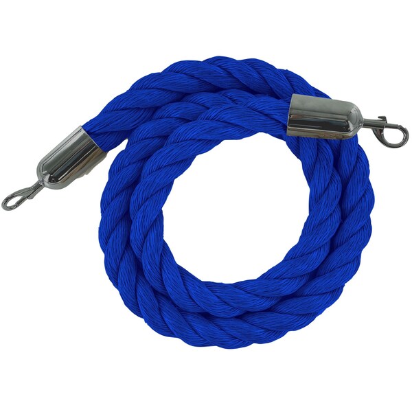 Montour Line Twisted Polyprop.Rope Blue With Satin Snap Ends 10ft.Cotton Core - PPR150-100-BL-SE-SS