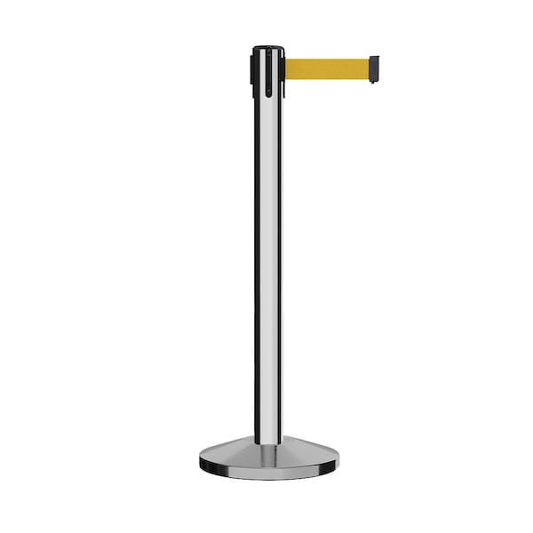Montour Line Stanchion Belt Barrier Pol.Steel Post 16ft. Yellow Belt - ES660-PS-YW-160