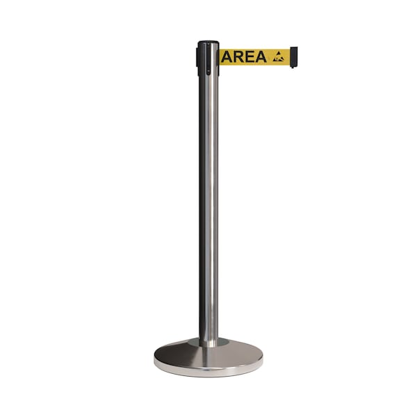 Montour Line Stanchion Belt Barrier Pol.Steel Post 7.5ftArea Belt - ES400C-PS-ESDPRYB-75