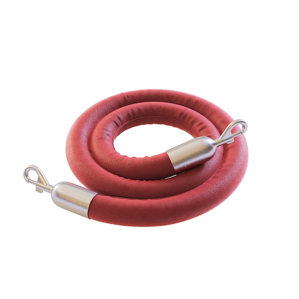 Montour Line Naugahyde Rope Red With SatinStainless Snap Ends 10ft.Cotton Core - PNR150-100-RD-SE-SS