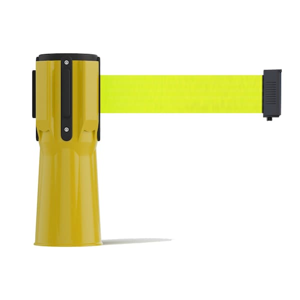 Montour Line Retractable Belt Barrier Cone Mount Yellow Case 7.5ftFl.Yel Belt - CP100-YW-FYW-75