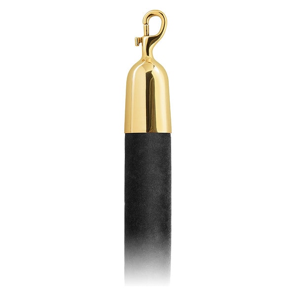 Lavi Industries Barrier Rope, Black, Velour, 6 ft. L - 00-930161/6BK
